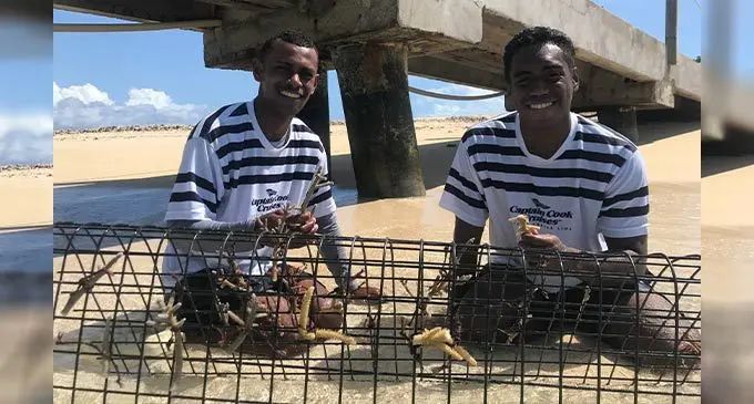 From left Marine Biologists Joeli Waqanivalu and Abraham Waqaniroba. Photo: Sosiveta Korobiau