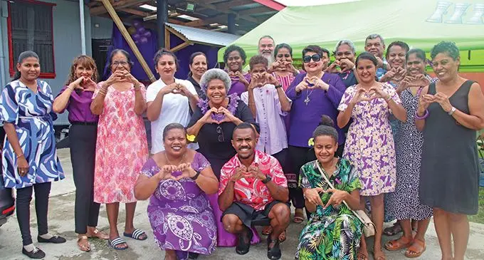 Assistant Minister for Foreign Affairs Lenora Qereqeretabua with Foundation for the Education of the Needy Children (FENC) in Fiji staff. Photo: Asenaca Ratu
