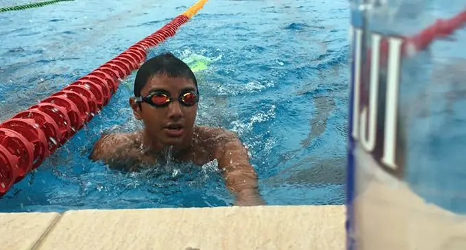 Swimmersitaking part in the ‘50x50 on 50’ event at the Damodar Aquatic Centre, Suva on March 21, 2019. Photo: Fiji Swimming