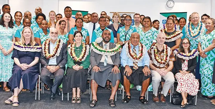 Minister for Enviroment Mosese Bulitavu and Minister for Itaukei Affairs Iferemi Vasu with participants durng the regional launch of the agenda for the KIWA Empowerment Project on March 17, 2025. Photo: Ronald Kumar