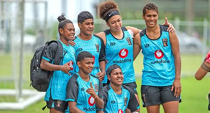 Rusila Camaibure (kneeling) on the right with team-mates at Albert Park, Suva, on October 23, 2024. Photo: Leon LordRusila Camaibure (kneeling) on the right with team-mates at Albert Park, Suva, on October 23, 2024. Photo: Leon Lord