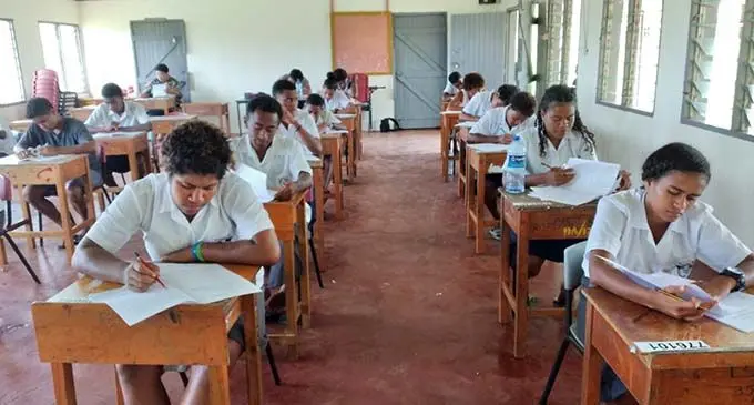 The damaged schools in Bua did not deter some Year 12 and Year 13 students from sitting for their national exams yesterday.