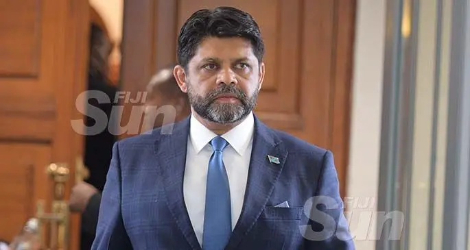 Attorney General and Minister for Economy Aiyaz Sayed-Khaiyum outside Parliament on February 19, 2020. Photo: Ronald Kumar.