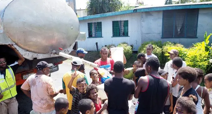 The Water Authority of Fiji continues to cart water to areas affected.  Photo: Ronald Kumar.       