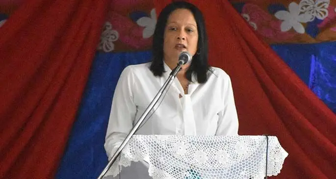 Minister for Education, Heritage and Arts, Rosy Akbar addressing the school heads of Macuata Bua on February 6,2020. Photo Laisa Lui