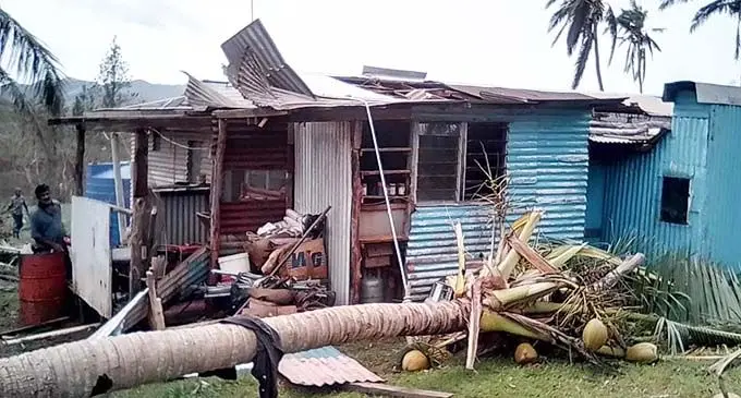 A Tabia house that was destroyed by Cyclone Yasa.