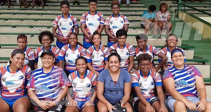 The Fiji Airports Nadi Aviators 7s side at the Tabadamu 7s on January 11, 2020. Photo: Waisea Nasokia