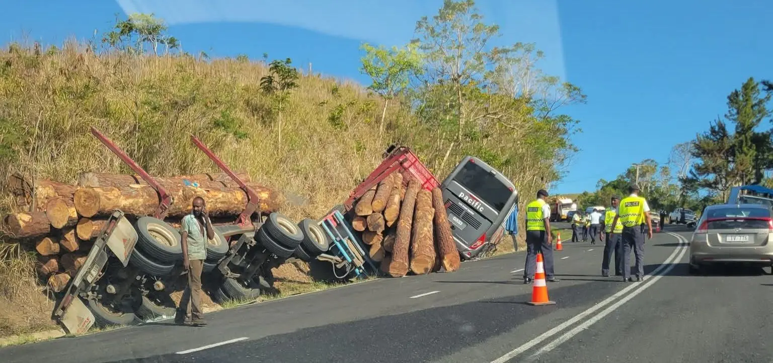 The accident scene at Semo Hill in Nadroga on Thursday.