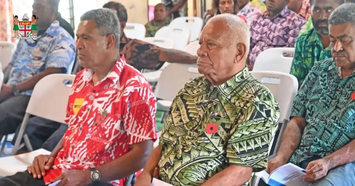 Sanaila Saukawa (right) seated at the front right at the Lawai  Village Hall in Sigatoka.   