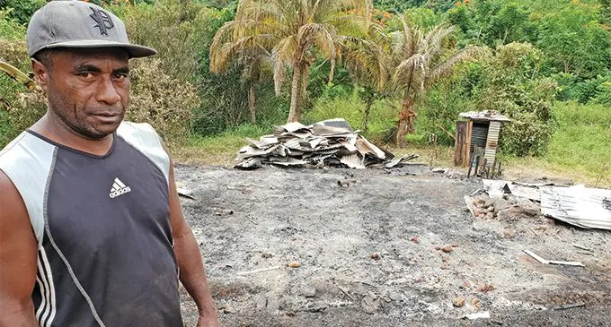 Pio Naqiri standing in front of what used to be the home of his late father, Mosese Vunivesilevu at Nararavou Settlement in Rakiraki on July 18, 2019. Photo: Nicolette Chambers