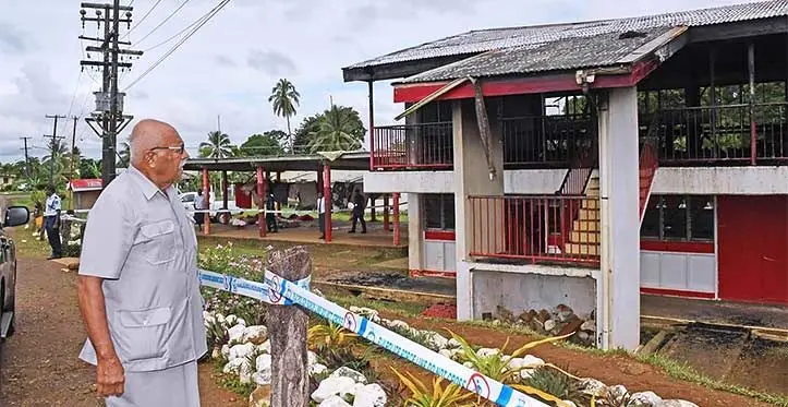 Prime Minister Sitiveni Rabuka at Ratu Kadavulevu School in Lodoni, Tailevu, on June 14, 2023, while visiting the student and teachers. Photo: PM Facebook