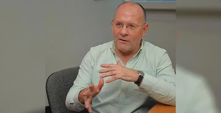 Swire Shipping Fijian Drua chief executive officer Mark Evans at the Fiji Sun head office in Suva on January 19, 2023. Photo: Leon Lord