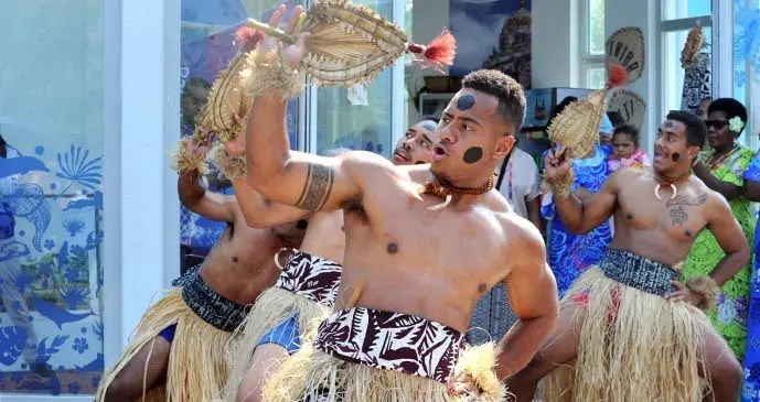 Fijians at the Yanqing District in Beijing, China, celebrating Fiji’s 49th year of independence.