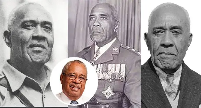 The late Ratu Sir Lala Sukuna. Inset: Unity Fiji leader Savenaca Narube.