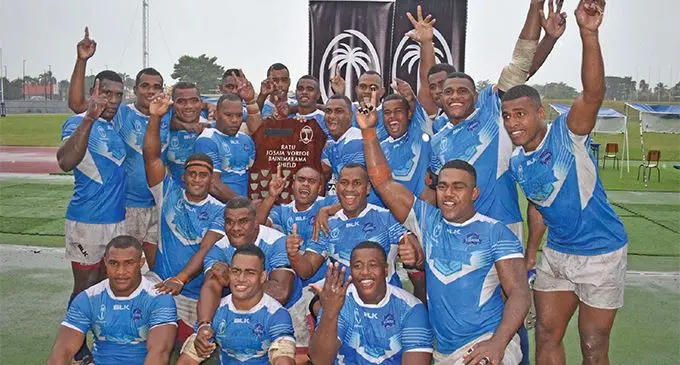 Yasawa rugby side celebrate after their win at Churchill Park on June 29,2019. Photo: Waisea Nasokia