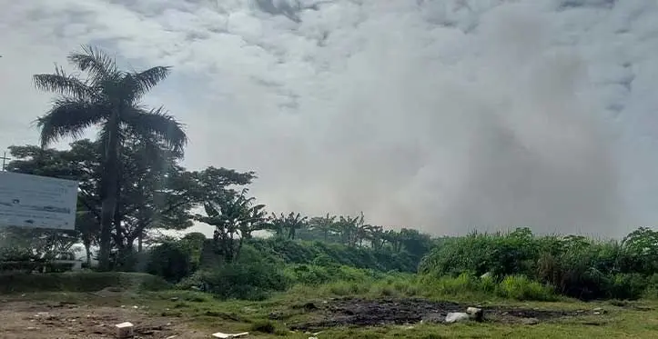 Heavy smoke can be seen from Vunato Dump Site in Lautoka. Photo: Salote Qalubau