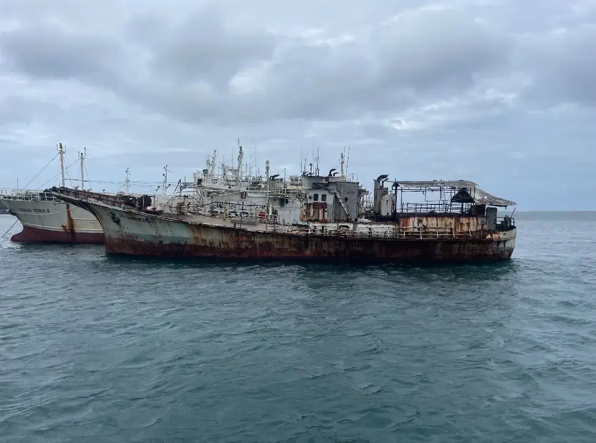 Derelict vessels along the Suva harbour.