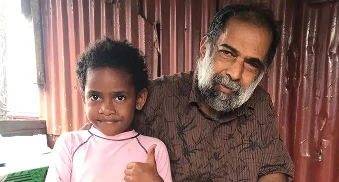 Virendra Singh with granddaughter, Olive Singh, at their home in Jittu Estate, Samabula on June 1, 2022. Photo: Inoke Rabonu