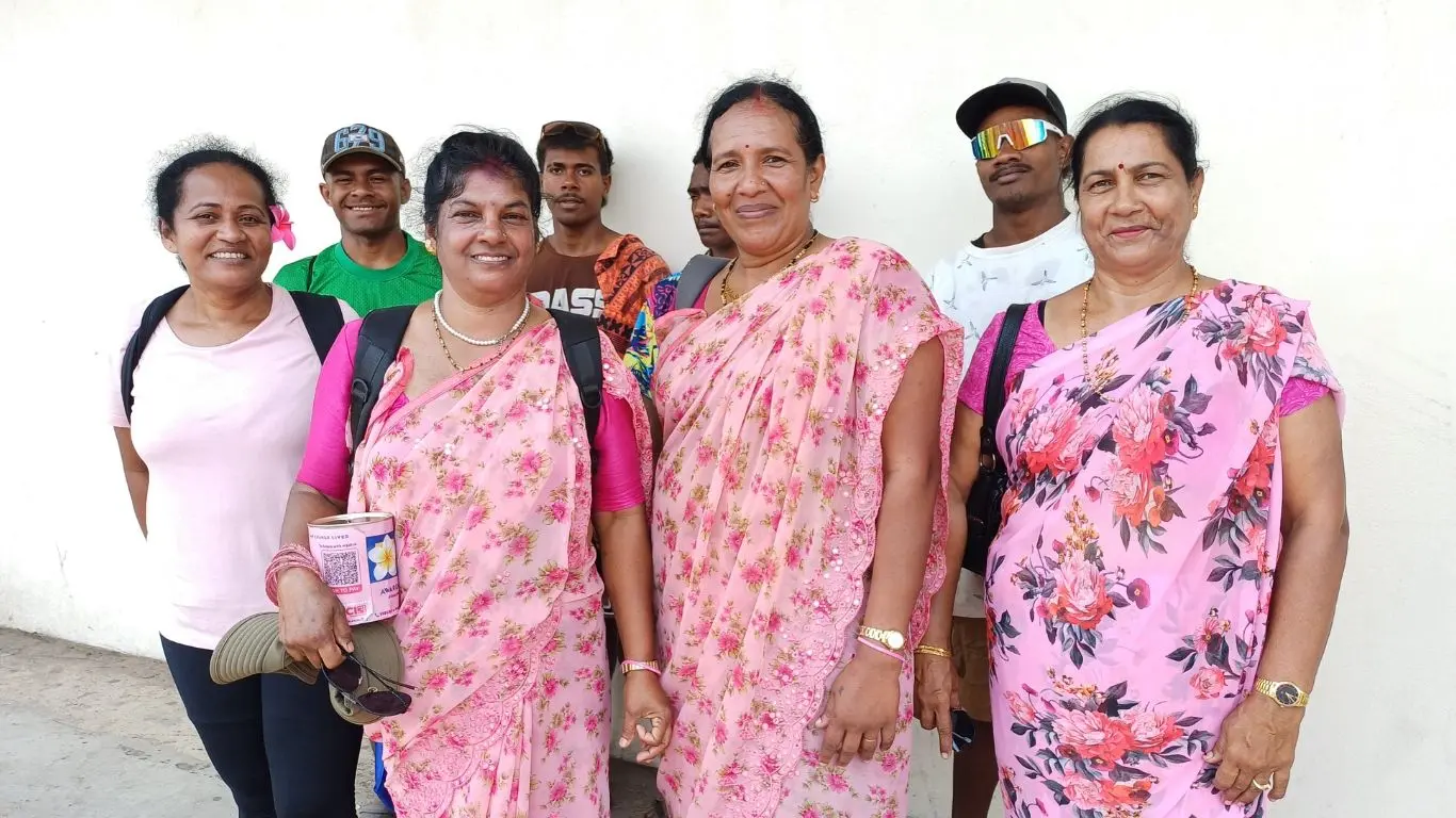 Ship for the World Alumia Association Fiji member Devina Devi (left) with the participants during the walk to observe Pinktober in Labasa Town on October 30, 2026.