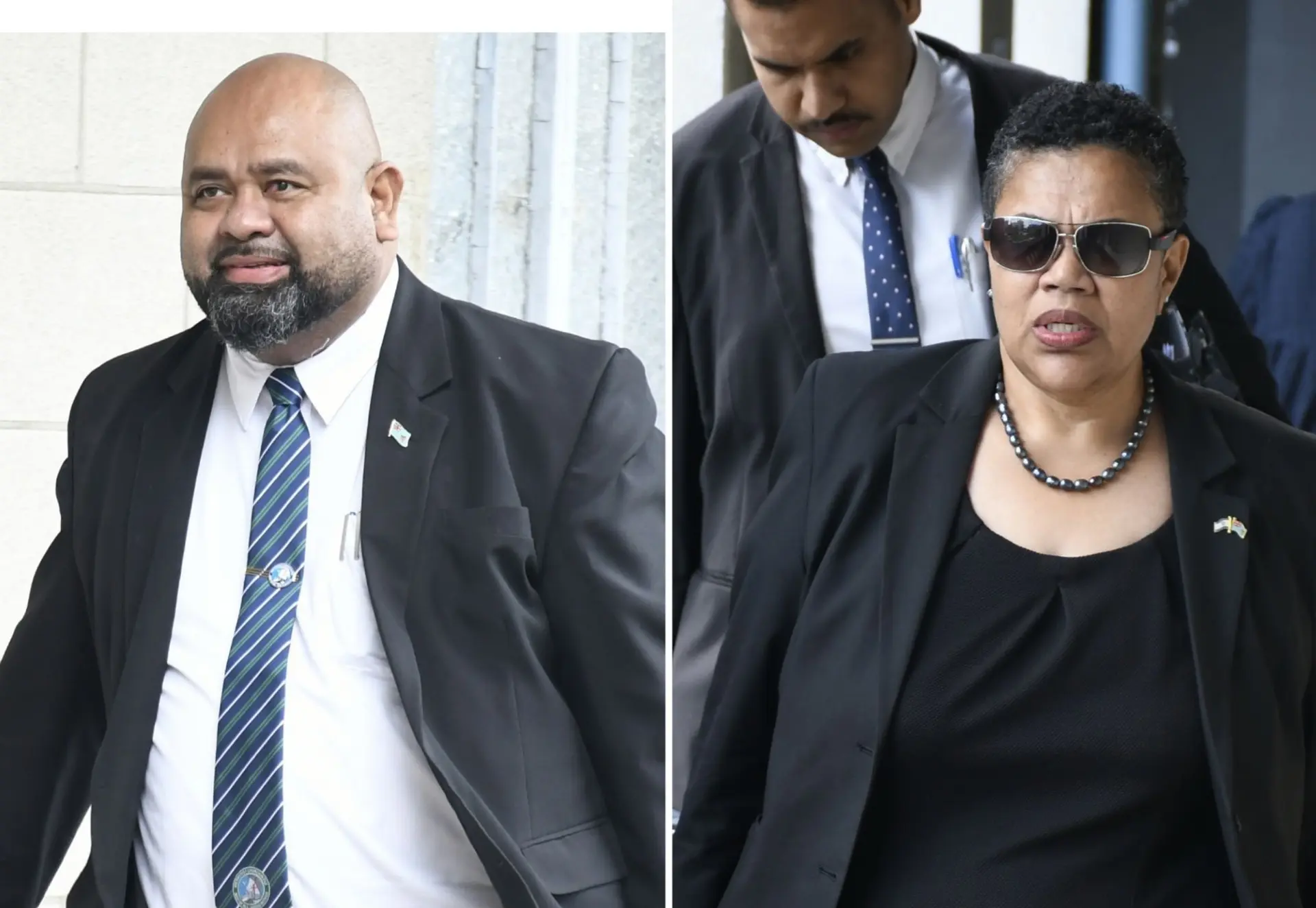 Lawyers Simione Valenitabua (left) and Tanya Waqanika.