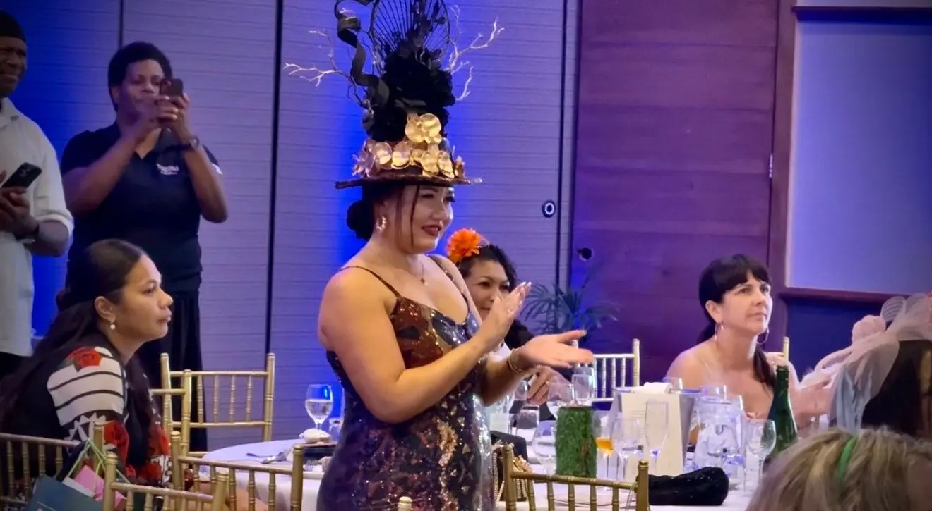 Designer Jadeine Whiteside at the Melbourne Cup celebration at Grand Pacific Hotel in Suva, on November 4th 2025. 