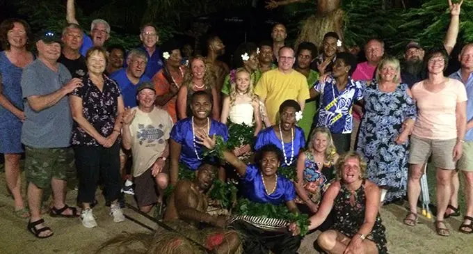 The last group hosted by Volivoli Beach Resort, in Rakiraki, before their flight to Los Angeles. Photo: Suncoast Fiji