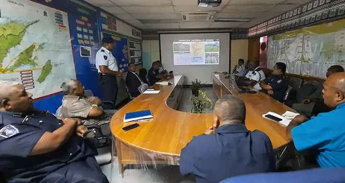 Minister of Defence and National Security, Inia Seruiratu pays a courtesy visit to the Police officers in the Northern Division on June 11,2020.