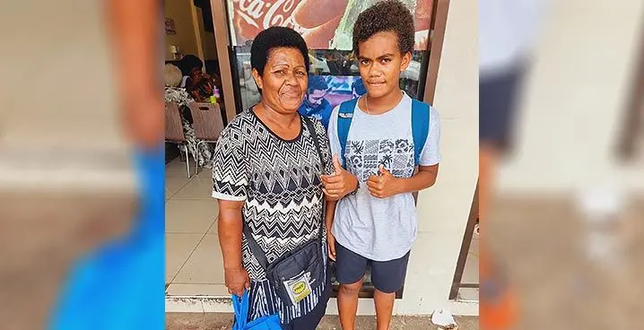 Maraia Nasau, 53, of Seaqaqa after receiving the Government’s back to school assistance for her two daughters in Labasa Town, on January 26, 2023. Photo: Sampras Anand