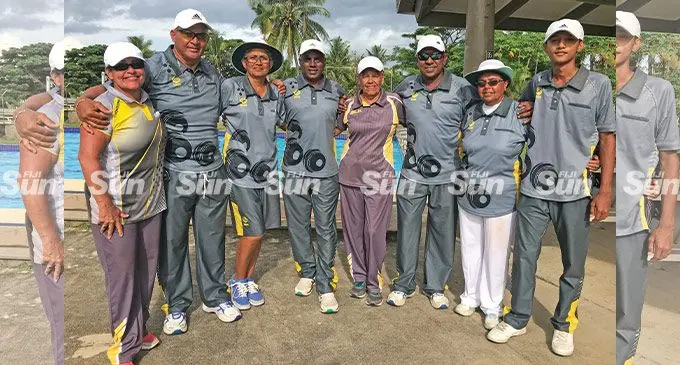 Team Sheraton after their Hutson Cup win at the Nadi Bowling club on April 18, 2022. Photo: Waisea Nasokia 