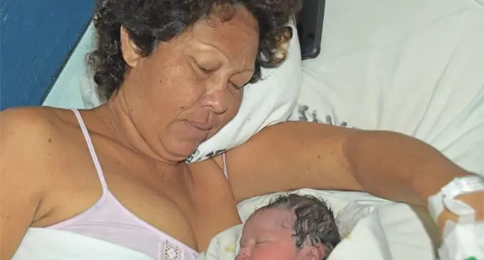 Vivian Theuerkauf with her bundle of joy an hour after delivery at the Labasa Hospital on April 21,2019. Photo: Laisa Lui