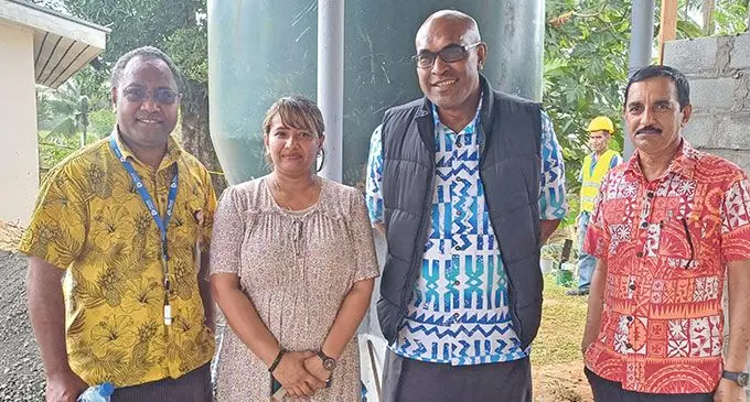 From left: Divisional Medical Officer Northern Dr Tiko Saumalua, Vodafone Festival of the Friendly North committee president Zaheen Ibrahim, Minister for Health and Medical Services Dr Ratu Atonio Lalabalavu, and festival committee treasurer Jagat Prasad at Coqeloa Health Centre. Photo: Shratika Naidu