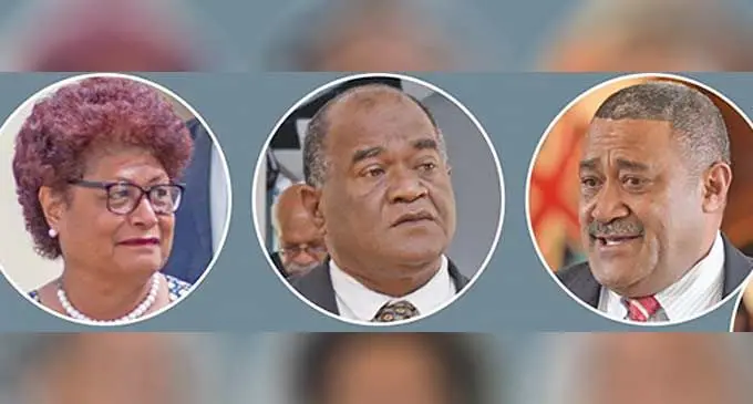 SODELPA Opposition MPs Salote  Radrodro, Niko Nawaikula and Ratu Suliano Matanitobua.