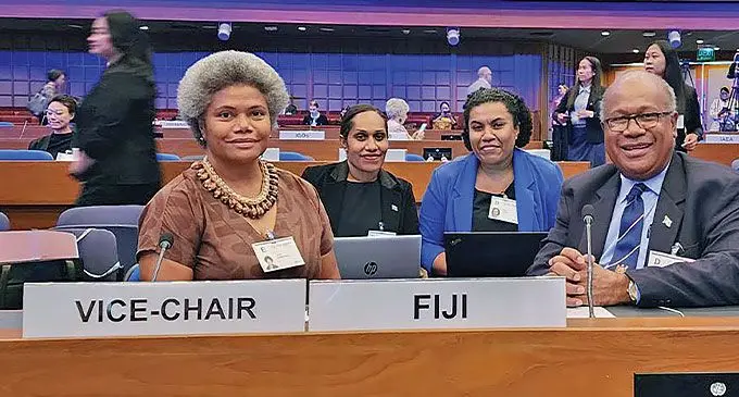 From left: Assistant Minister for Foreign Affairs Lenora Qereqeretabua, Second Secretary at the Fiji Embassy to Indonesia Vasiti Cirikiyasawa, and director Multilateral Bureau at Fiji MFA, Keleni Seruvatu and Fiji’s Ambassador to Indonesia and Permanent Rep to ESCAP Amena Yauvoli. Photo: DEPTFO News