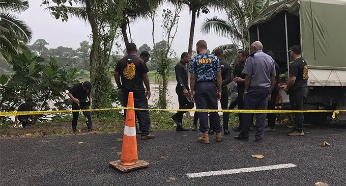 A combined effort by the Fiji Navy and Fiji Police divers at the Waidra accident site. Photo: Ashna Kumar