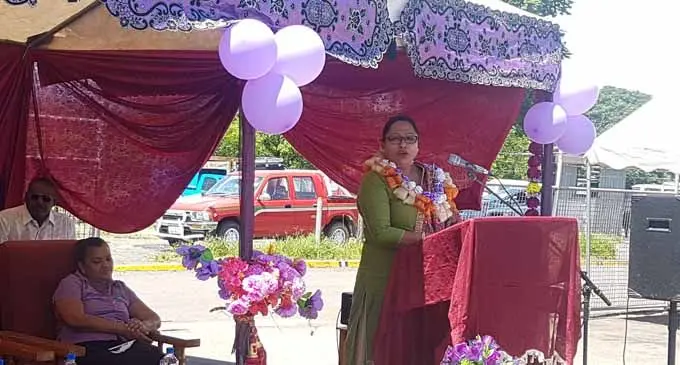 Consumer Council of Fiji chief executive officer Premila Kumar during International Women’s Day celebrations at the Tavua Market  on 8 March 2018. Photo: UN WOMEN. 