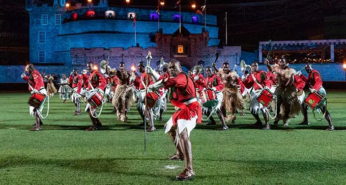 Fijian performers at The Royal Edinburgh Military Tattoo at the ANZ Stadium in Sydney, Australia on October 17, 2019..