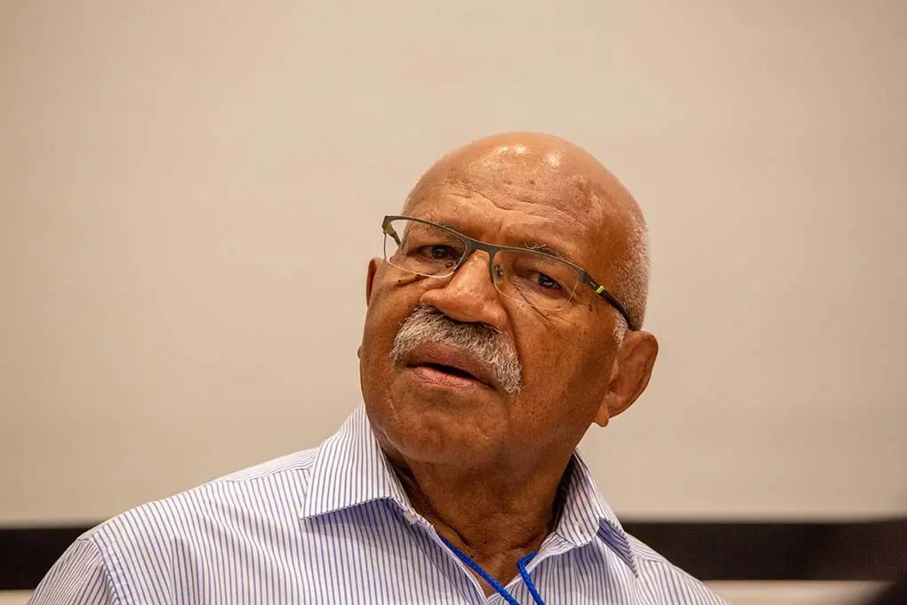 Peoples Alliance party leader Sitiveni Rabuka during the press conference in Suva on 14 January 2022. Photo-Leon Lord