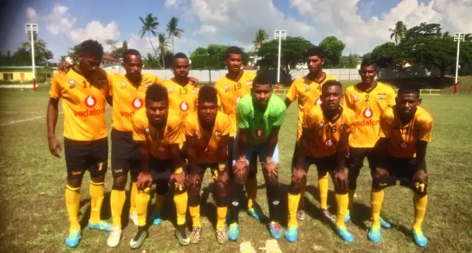 Tavua football team before beating Nadi 1-0 at Garvey Park. Photo: Karalaini Tavi