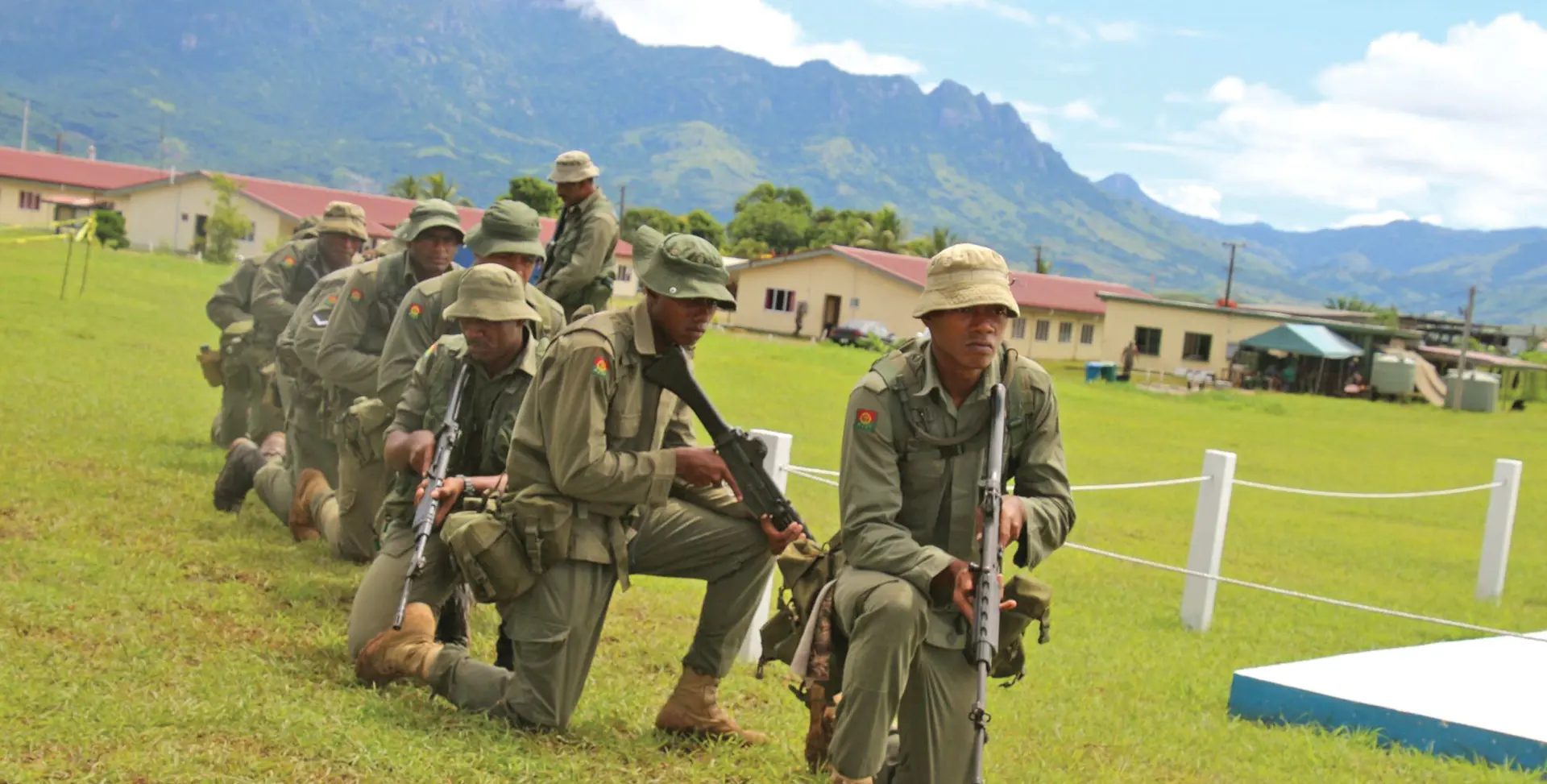 Troops at the six weeks pre-deployment training at Blackrock Peacekeeping School in Nadi. Photo: RFMF Media Cell