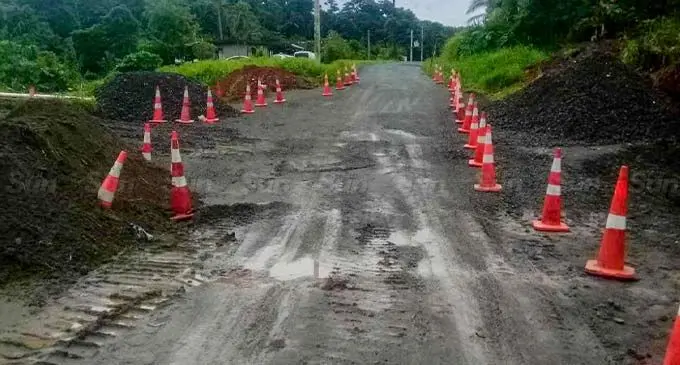 The damaged watermain in Savura Rd is fixed. Photo: Leon Lord