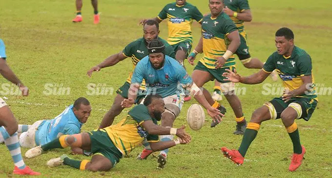 Tailevu halfback Seru Cavuilati passes the ball against Ram Sami Suva during their Skipper match at Ratu Cakobau Park, Nausori, on June 18, 2022. Photo: Ronald Kuma