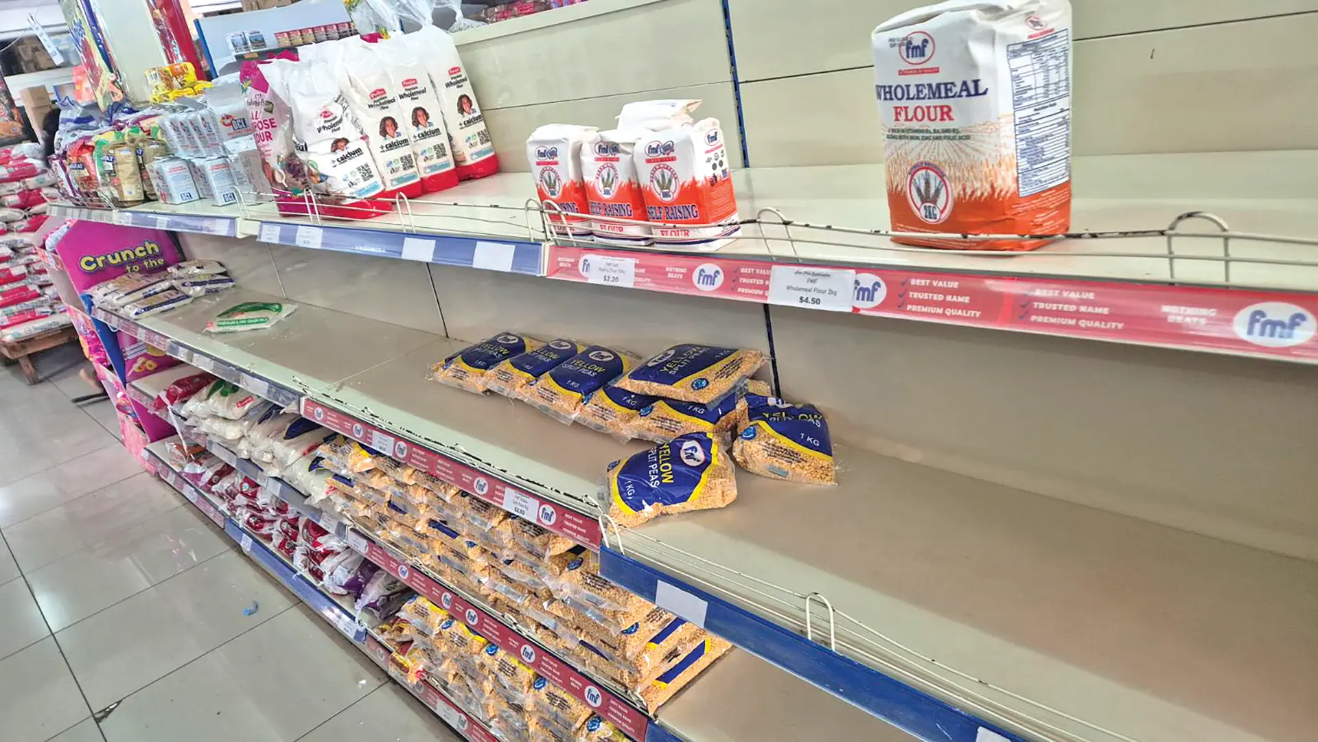 Shelves supermarkets in Taveuni are running short of food supplies.  