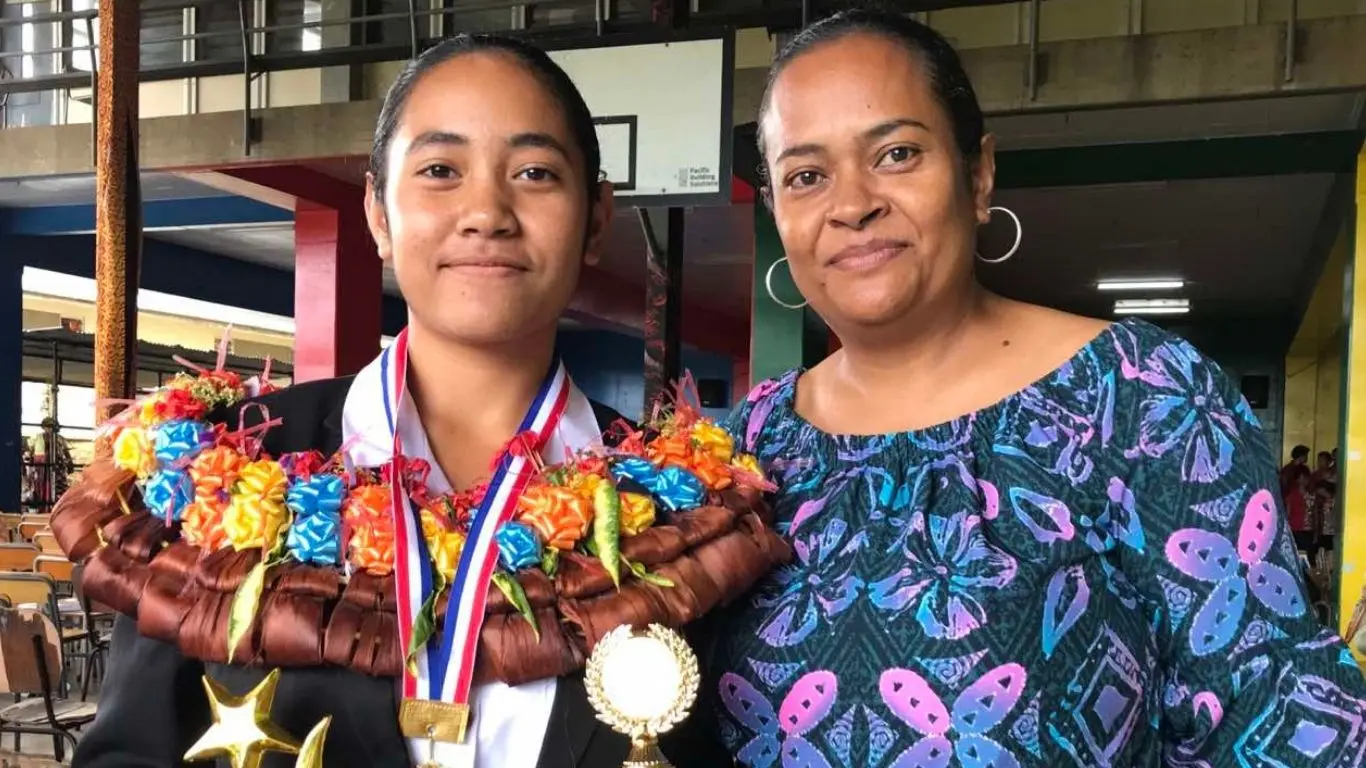 Milly Koroduadua with her mother Lorraine Koroduadua during the Adi Cakobau Annual Awards Ceremony on October 23, 2026. 