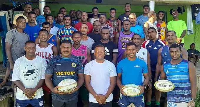 Kadavu rugby players at the Nasigatoka Village Hall in Sigatoka on February 15, 2024. Photo: Waisea Nasokia