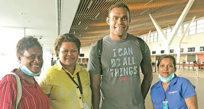From left: Josephine Tokona, Rusila Draunimasi, Leone Nakarawa and Ranjeeta Kumar at the Nadi International Airport on September 24, 2020. Photo: Waisea Nasokia   