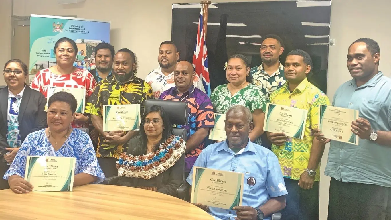 Participants who completed a three-day Generate Your Business Idea and Start Your Business programme in Suva are pictured with the permanent secretary for Commerce and Business Development, Dr Radhika Kumar.