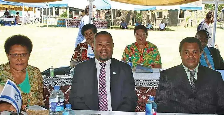 Adi Sivia Qoro (first from left) with other participants of the Ba Provincial meeting at Soso Village in Yasawa.