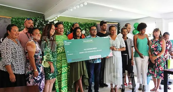 Fiji Fashion Week 2020 designers, partners and members, with the Colgate-Palmolive Fiji general manager, Hiten Lal (seventh from left) and the managing director of Fiji Fashion Week, Ellen Whippy Knight, at the announcement of the Fiji Fashion Week 2020 naming rights sponsor at the Paradiso Restaurant, Suva, on February 28, 2020. Photo: Jennis Naidu