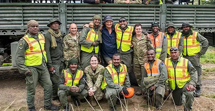 Second Lieutenant Marika Rawasoi, RFMF, and Lance Corporal Bradley Woodford, NZDF, at the Hindmarsh family’s Hawke’s Bay farm.
