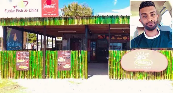 The newly opened Funky Fish & Chips at Saweni, Lautoka. Inset: Funky Fish & Chips owner Sheik Nazif.